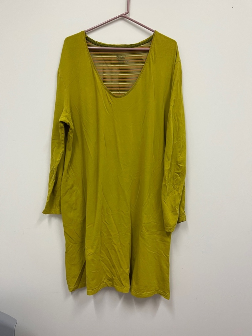 Gudrun Sjoden Olive Green Long Sleeve Tunic Dress Size XXL